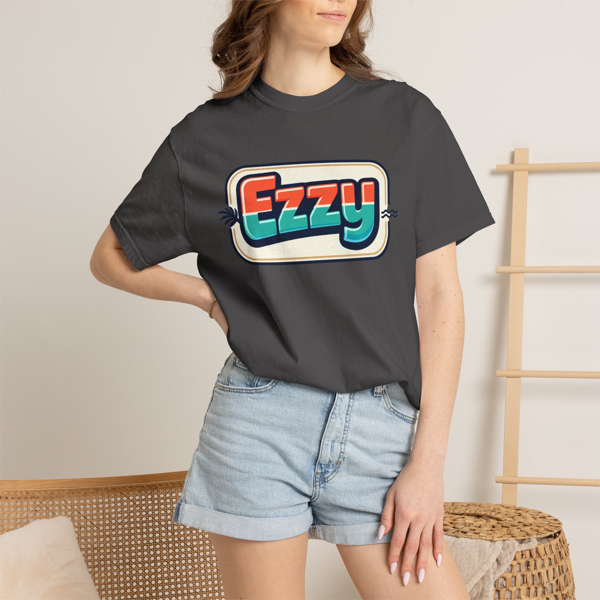 Ezzy Retro Logo T-Shirt | Vintage Block Letter Graphic